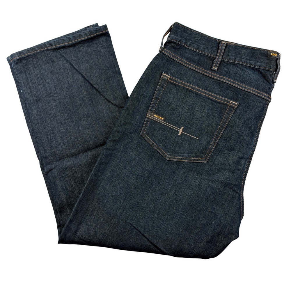 Ariat Rebar M5 Jeans Mens 40x30 Dark Wash Straight Leg Work Denim